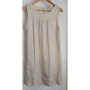 Blu Orchid Women Dress Size M Casual Beige Linen